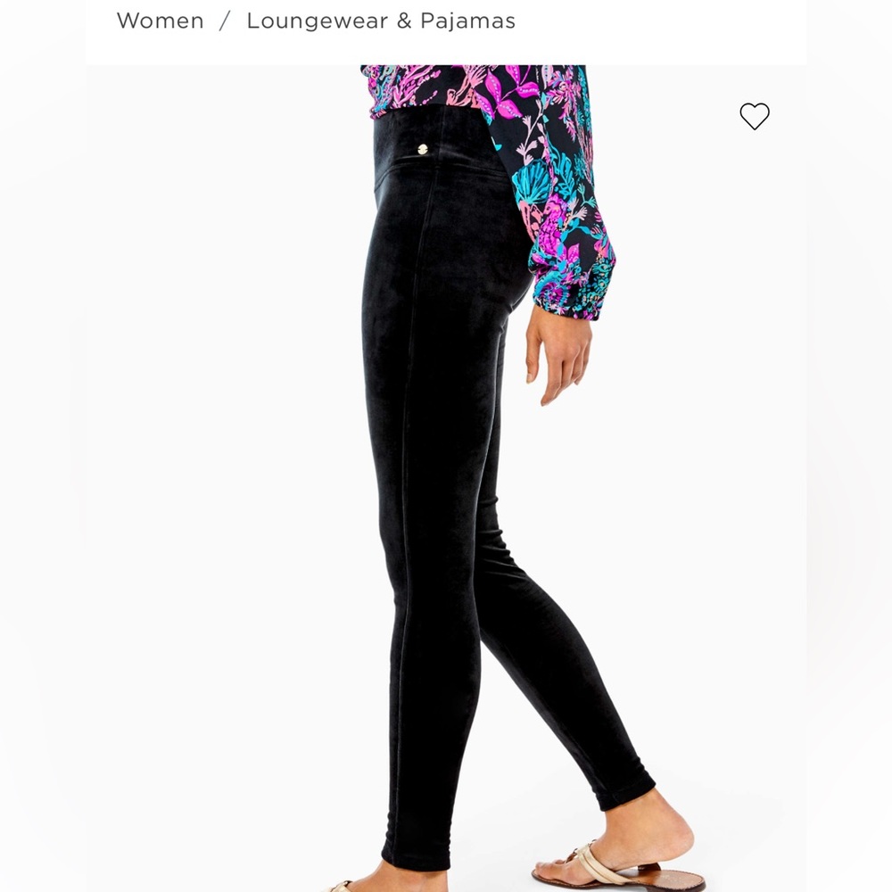 NWT Lilly Pulitzer Myria Velour Onyx Black legging tights leggings pant pants
